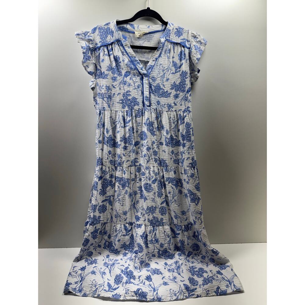 Umgee Tiered Floral Midi Dress Women’s Sz M Cottage Core V Neck Summer - Picture 7 of 10